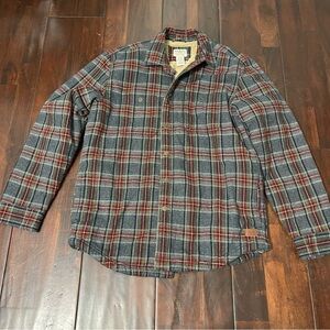 Vintage LL Bean Men’s Medium Sherpa Lined Plaid Button Jacket